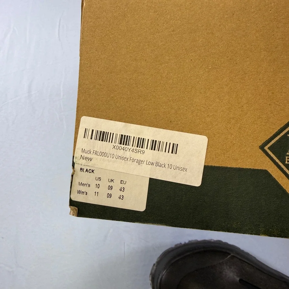 Muck Boot Co Forager Low Black Waterproof Slip On Shoes Mens 10 Womens 11